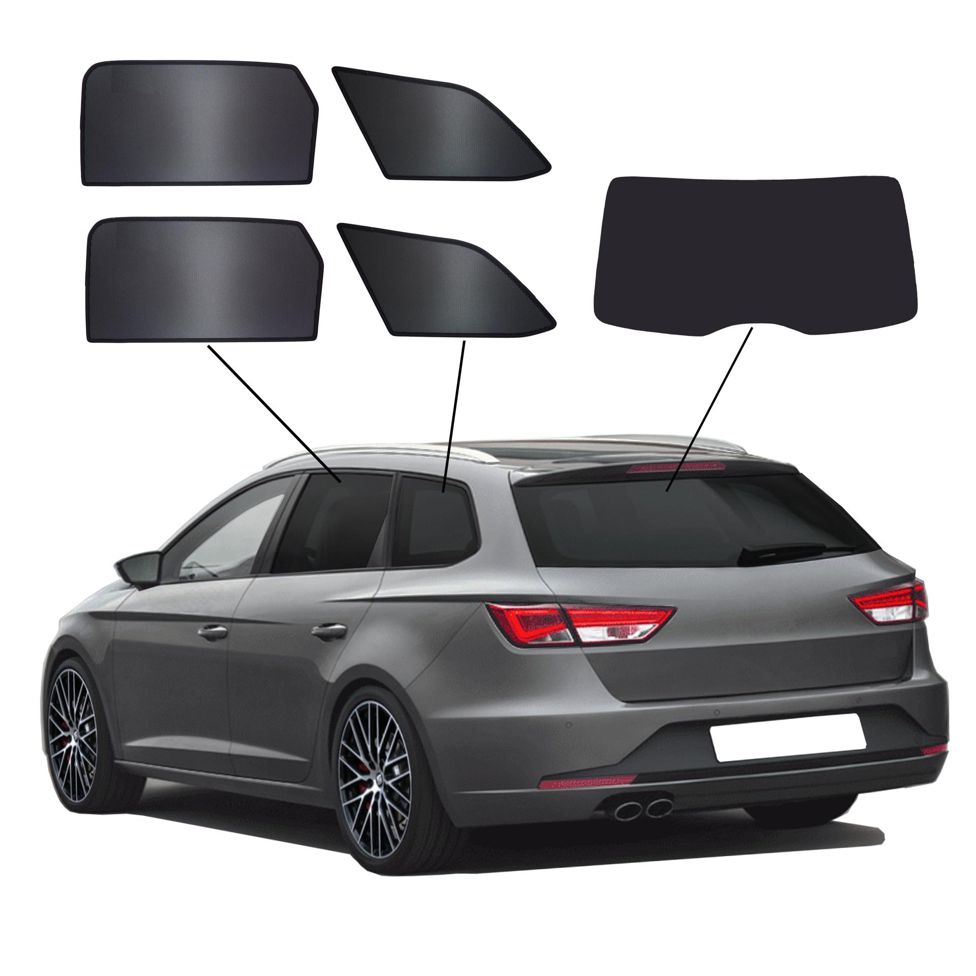 Seat Leon station wagon SunClip privacy & sun protection 2012-2020 a Seat leon station wagon with an ABC set