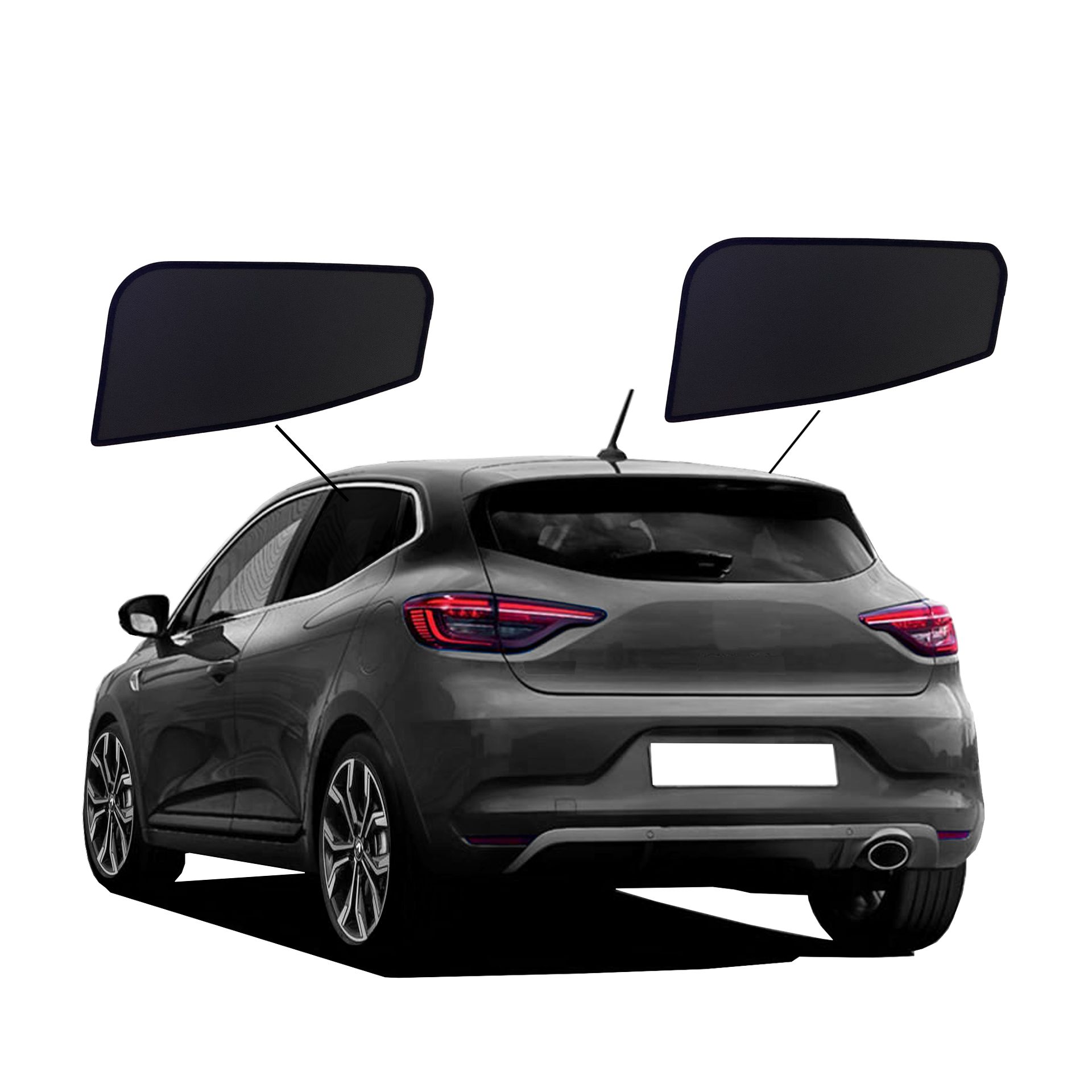 Renault Clio V SunClip Auto Sonnenschutz & Sichtschutz 2019- Türfenster-Set 2-teilig ein Renault Clio 5 mit einem A Set