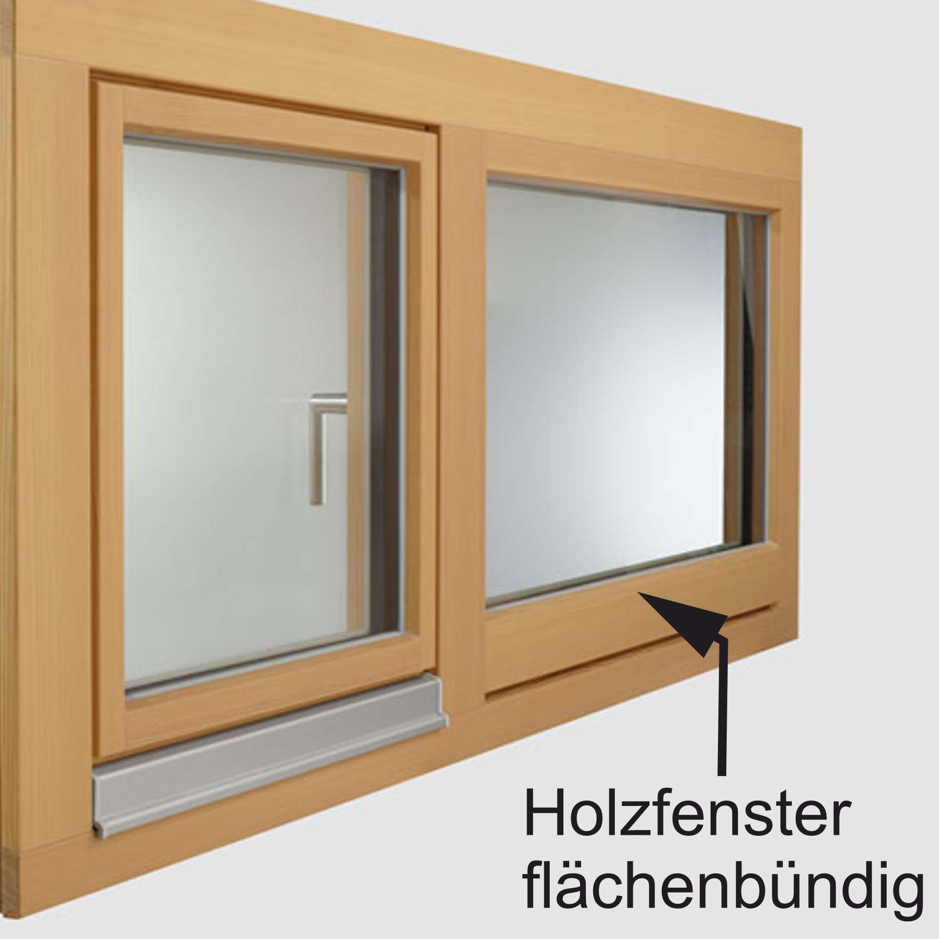 ein flächenbündiges Holzfenster