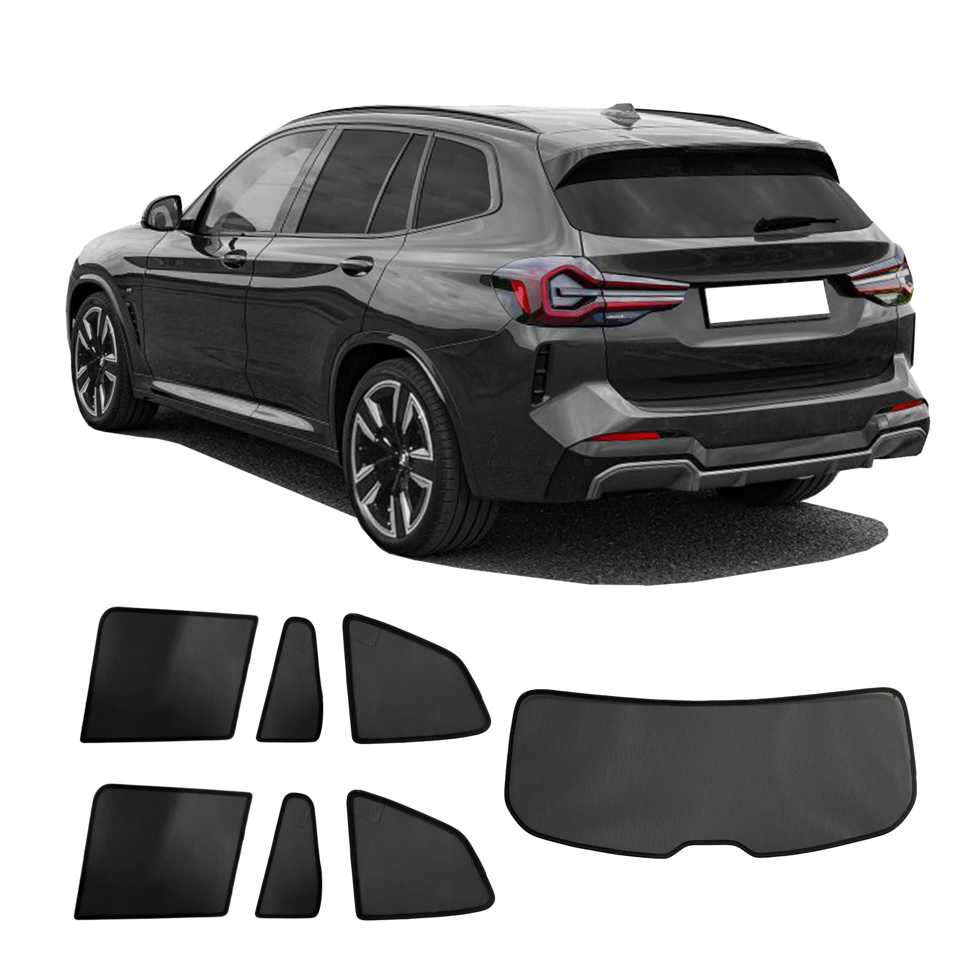 BMW (i)X3 Auto Sonnenschutz & Sichtschutz Sonniboy 2017-2023 ein BMX iX3 mit einem ABC SEt