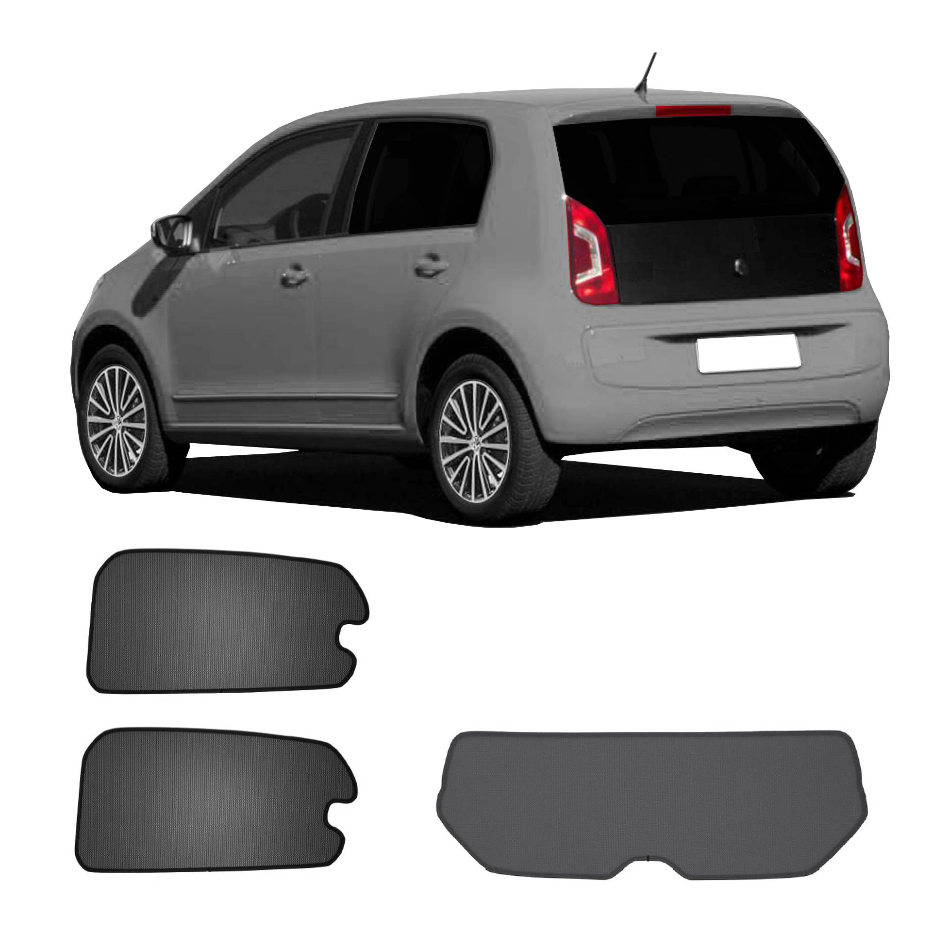 Skoda Citigo / VW Up / Seat Mii 5-Türer SunClip Auto Sonnenschutz & Sichtschutz 2011-2023 ein VW Up mit einem AC Set