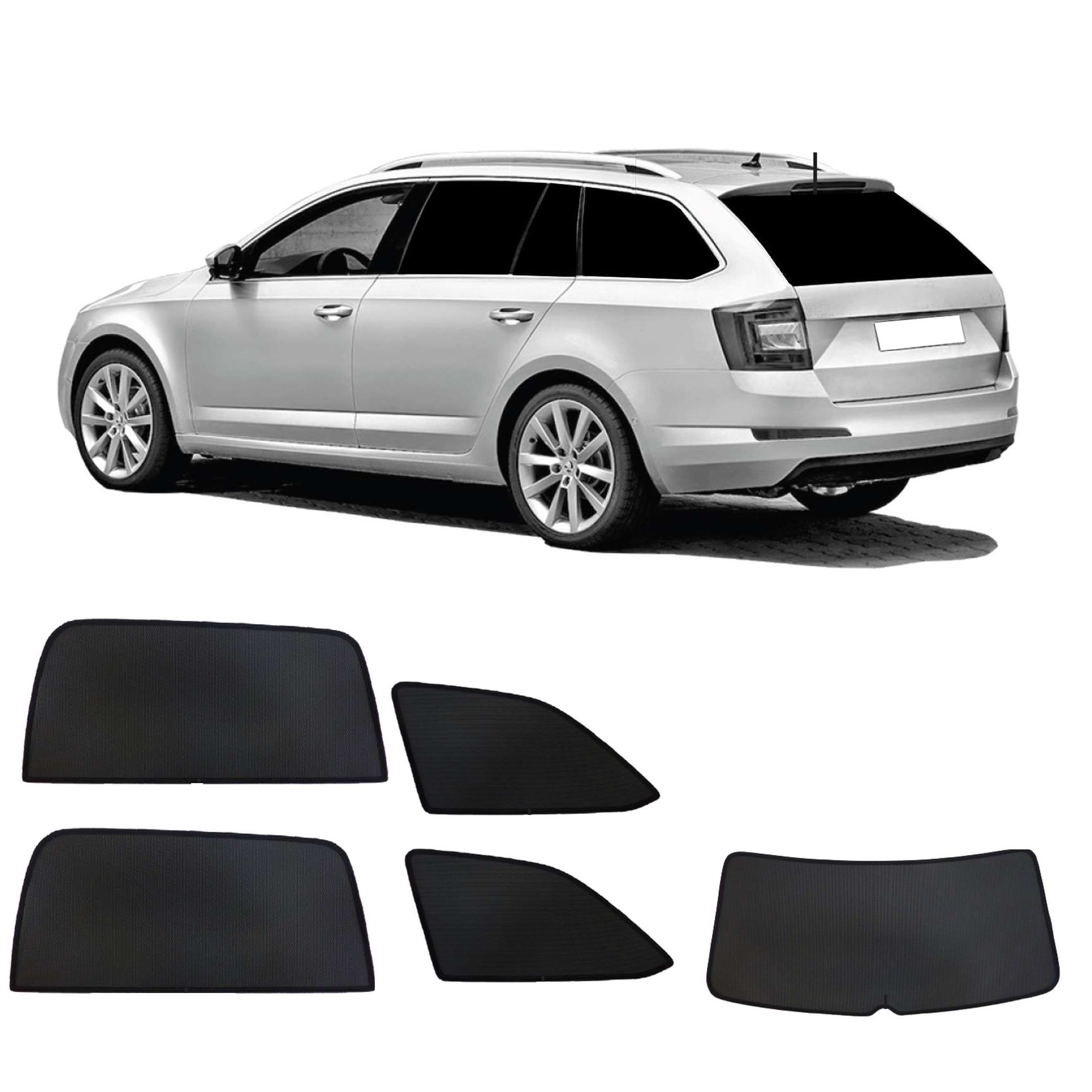 Skoda Octavia 3 Kombi SunClip Auto Sonnenschutz & Sichtschutz 2013-2020 ein Skoda Octavia 3 mit einem ABC Set