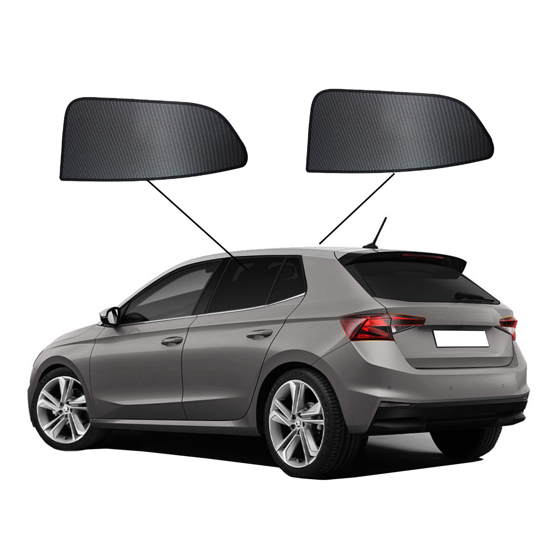 Skoda Fabia IV SunClip Auto Sonnenschutz & Sichtschutz 2021- Türfenster-Set 2-teilig ein Skoda Fabia 4 mit einem A Set