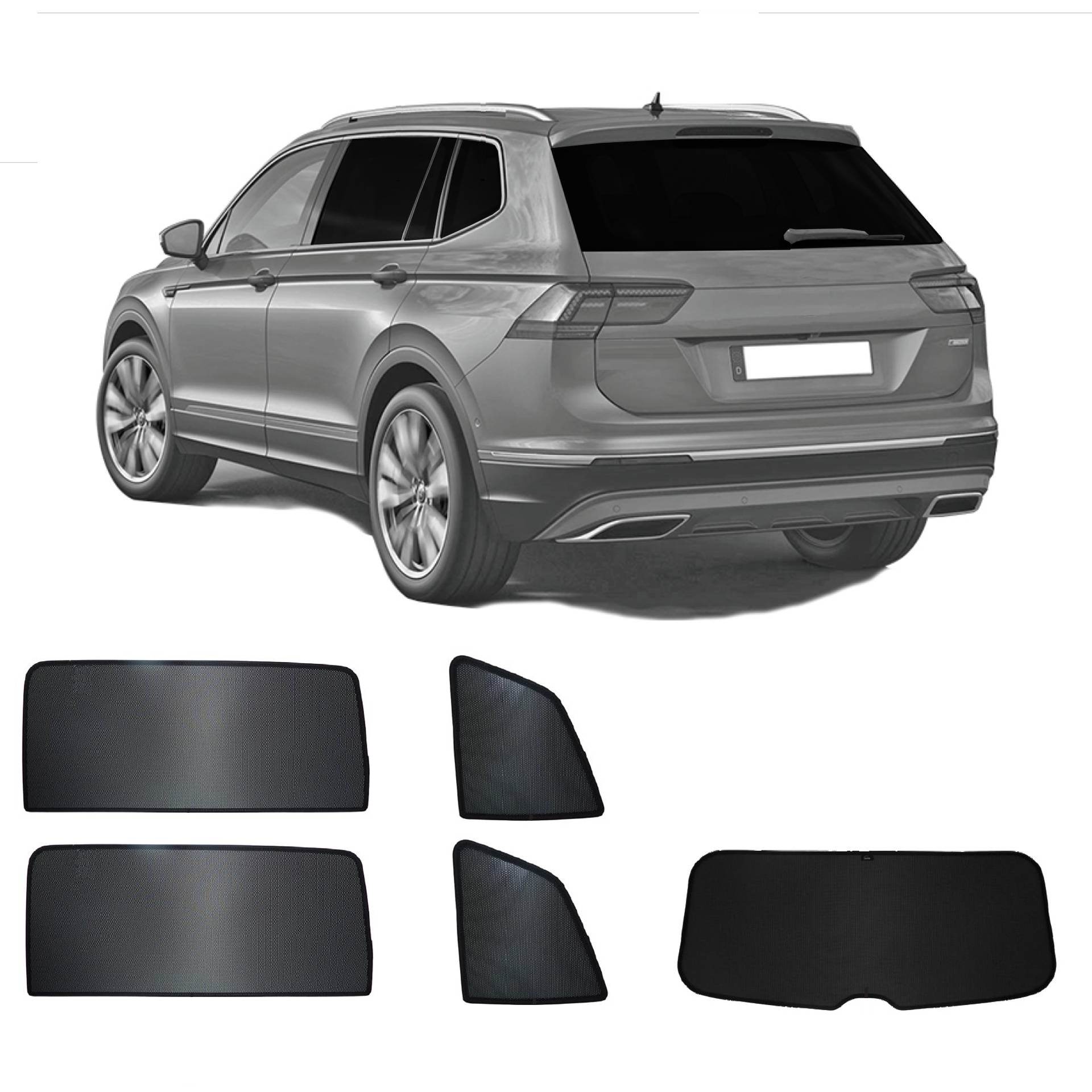 VW Tiguan 2 Allspace SunClip privacy & sun protection 2017-2024 a VW Tiguan 2 allspace with an ABC Set