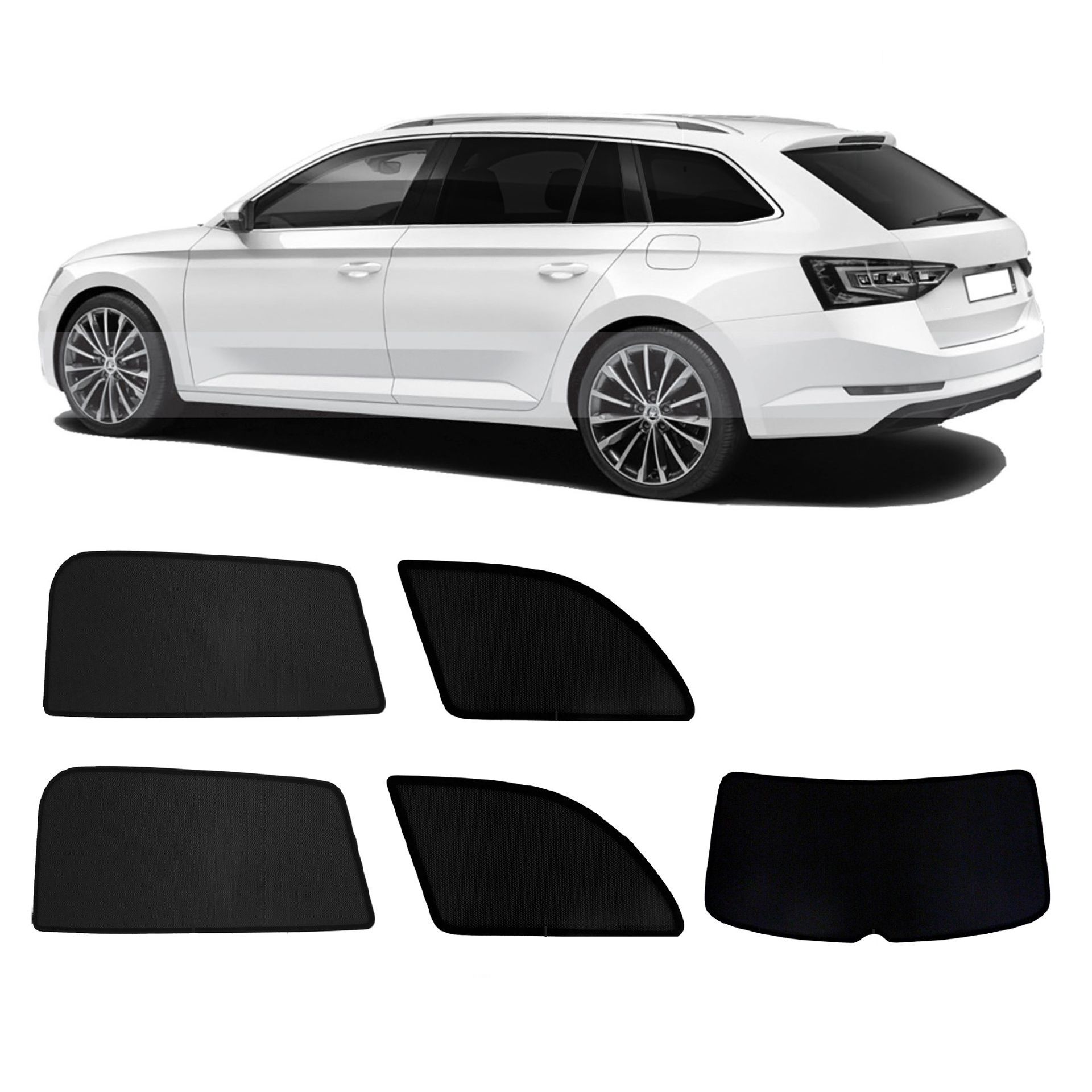 a Skoda Superb 3 station wagon with an ABC set