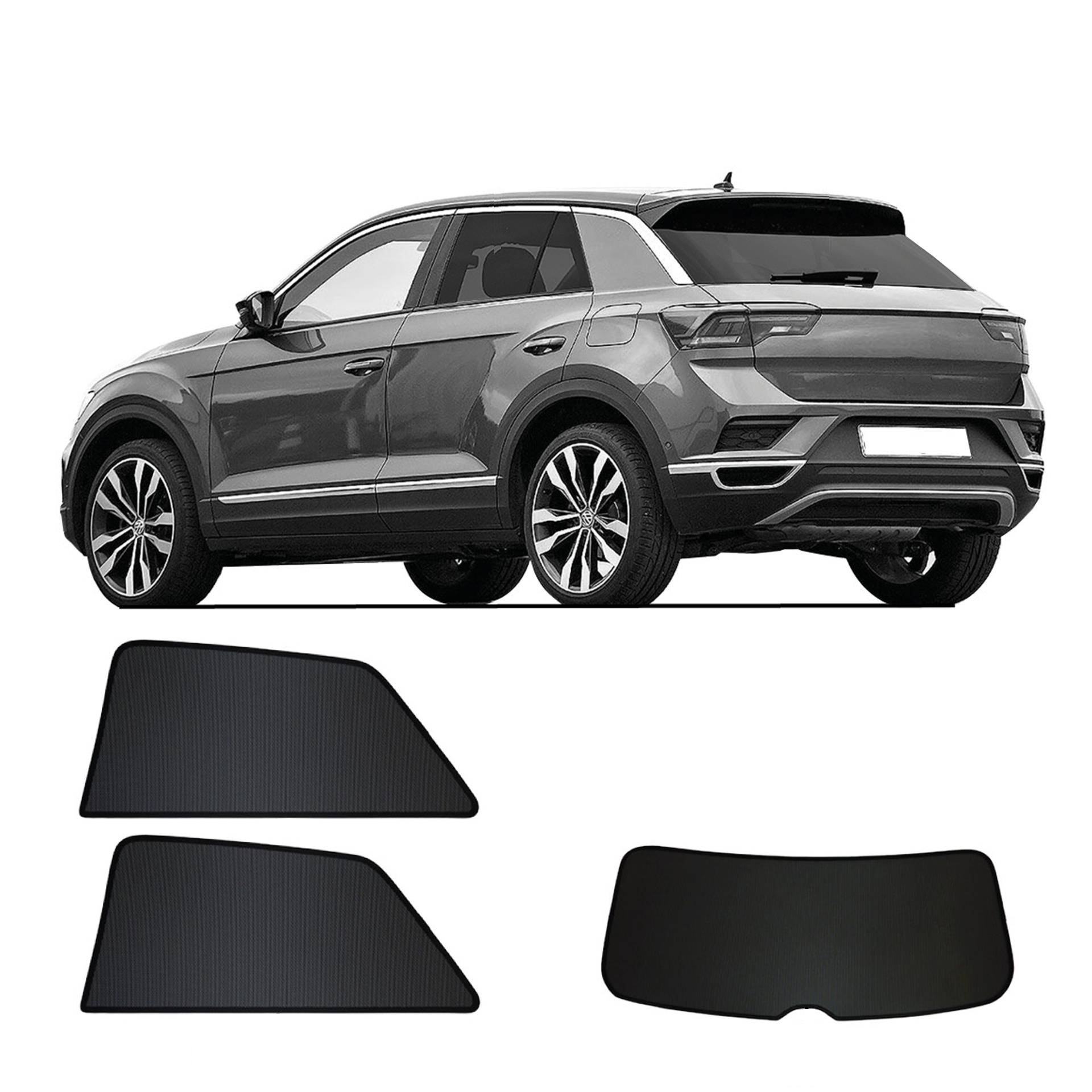 VW T-Roc SunClip privacy & sun protection 2017- a VW T-roc with an AC Set