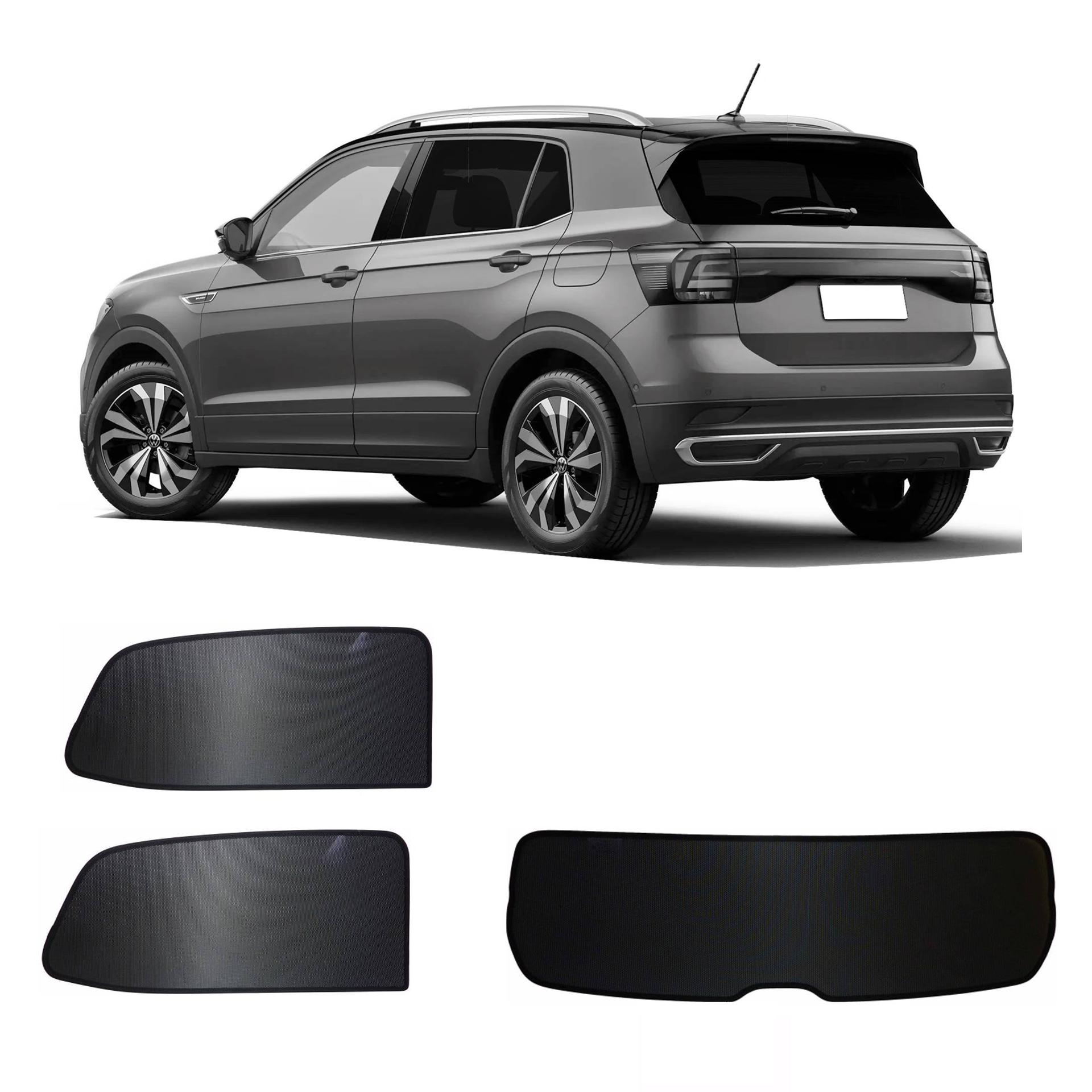 VW T-Cross SunClip Auto Sonnenschutz & Sichtschutz 2019- ein VW T-Cross mit einem AC Set