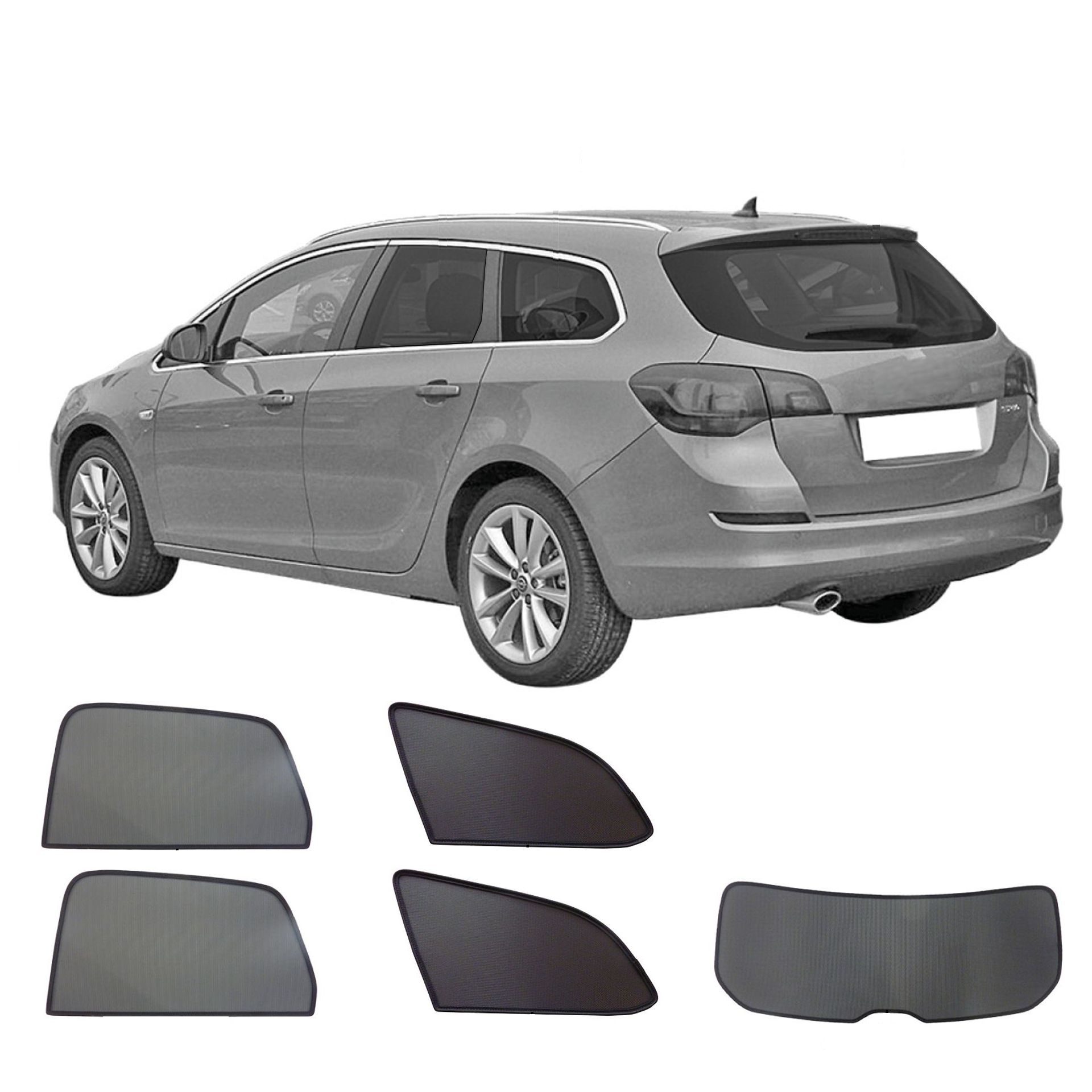 Opel Astra J Sportstourer Auto Sonnenschutz & Sichtschutz Sonniboy 2010-2015 ein Opel Astra J Sportstourer mit einem ABC Set