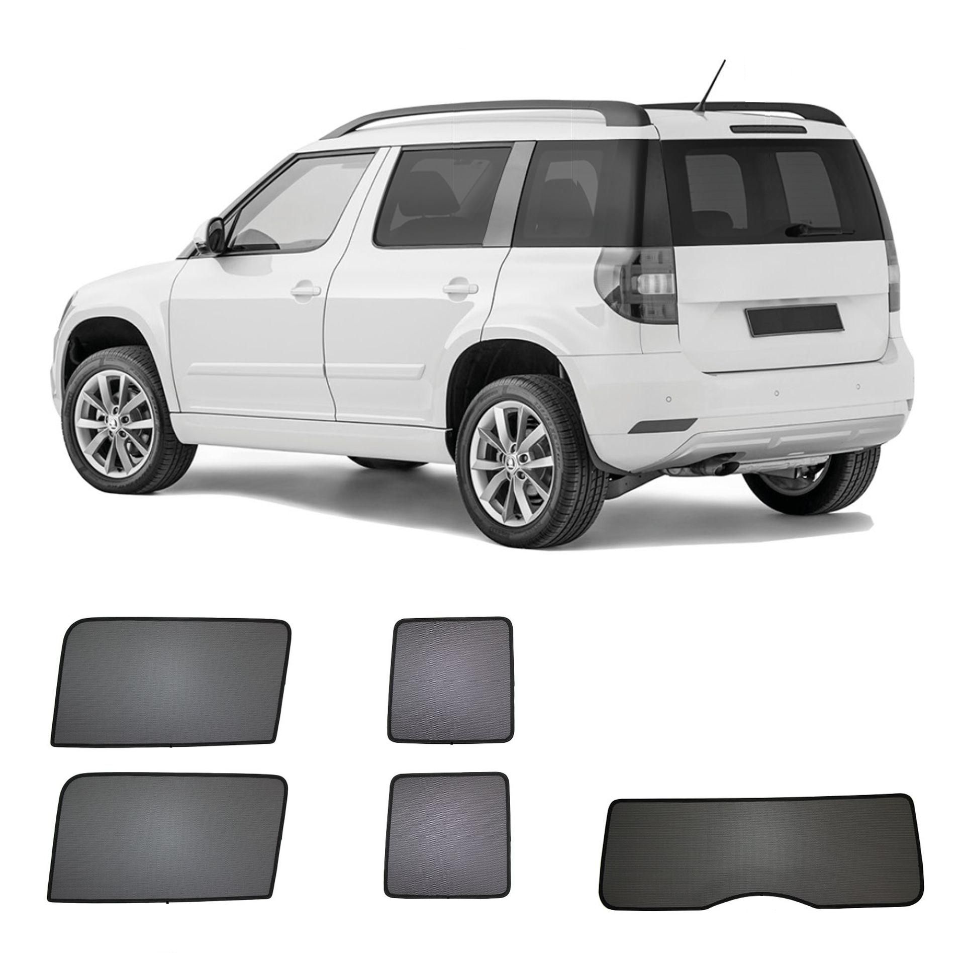 Skoda Yeti Auto Sonnenschutz & Sichtschutz Sonniboy 2009-2017 ein Skoda Yeti mit einem ABC Set