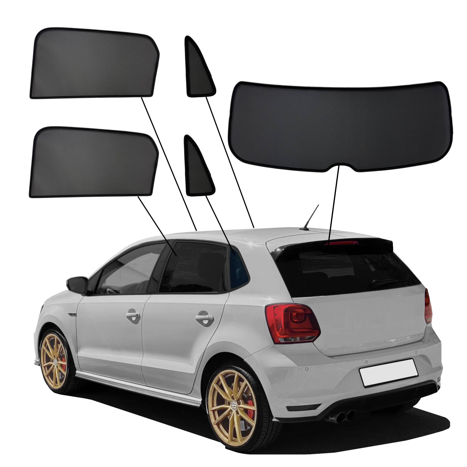 VW Polo 5 2009 bis 2017 SunClip Sonnenschutz Sichtschutz UV-Schutz Auto Sonnenblende Hitzeschutz Insektenschutz Blendschutz Autoscheibentönung VW Polo 5 2009 bis 2017 SunClip Sonnenschutz Sichtschutz UV-Schutz Auto Sonnenblende Hitzeschutz Insektenschutz Blendschutz Autoscheibentönung