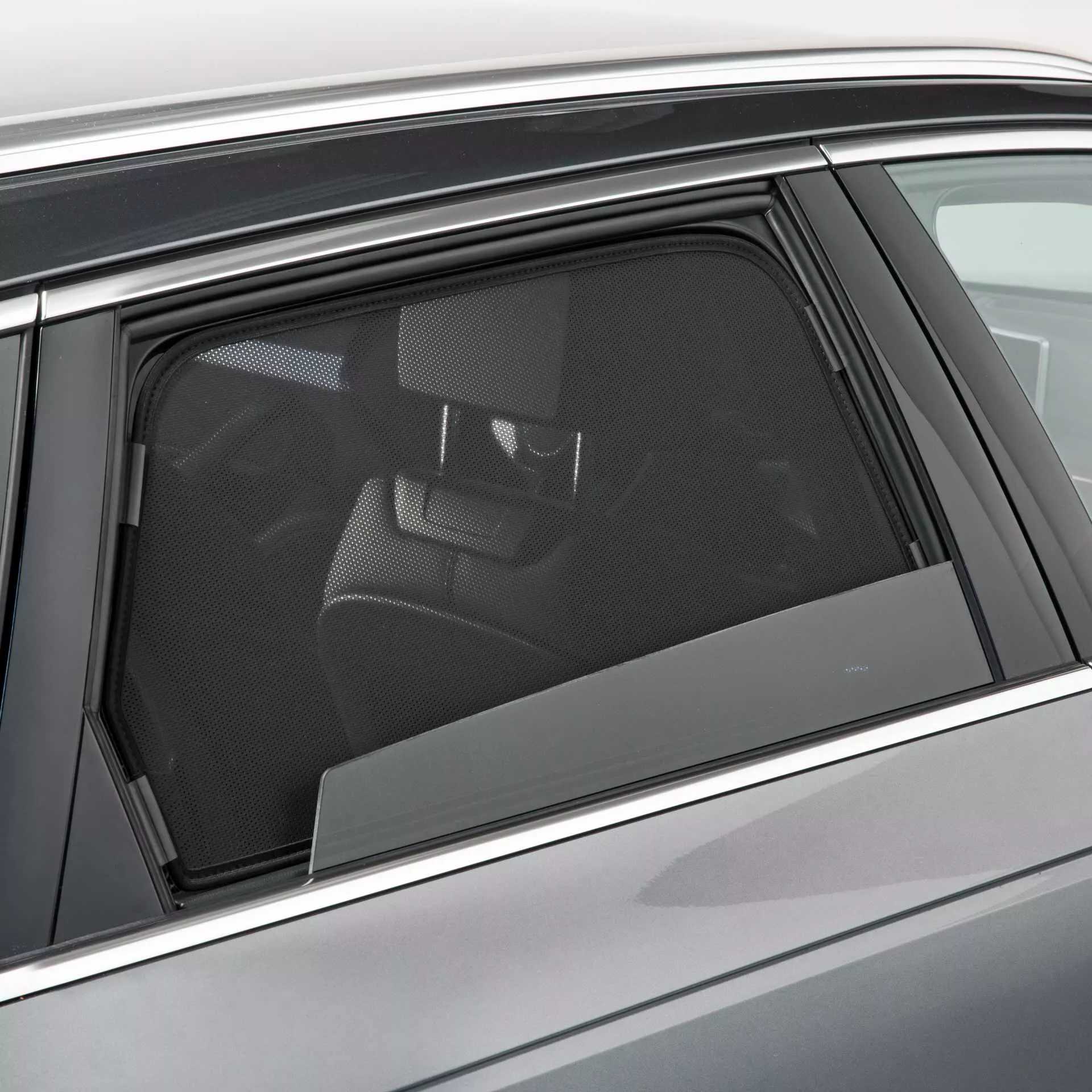 a sun screen is installed at a loweredcar window