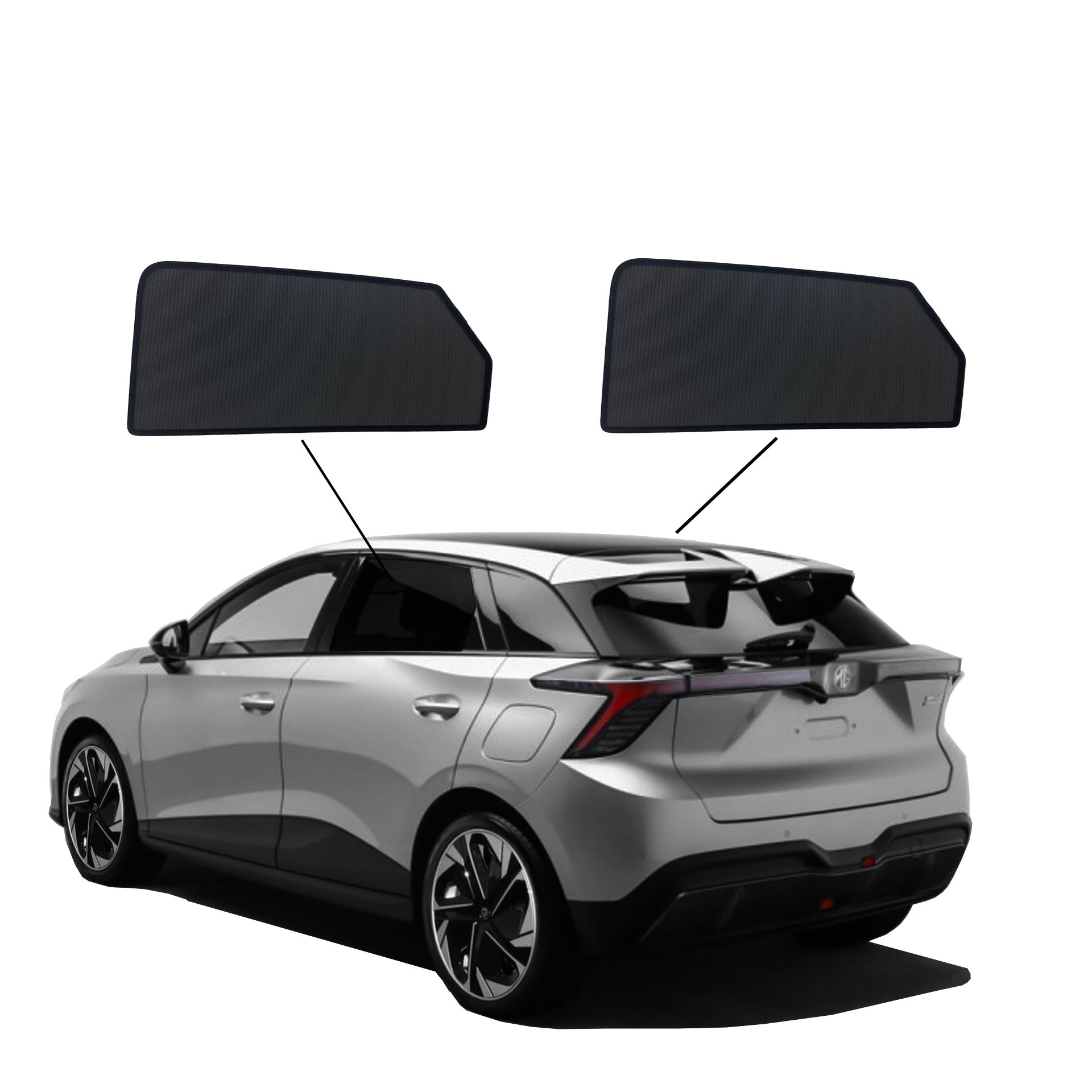 MG 4 SunClip Auto Sonnenschutz & Sichtschutz 2022- Türfenster-Set 2-teilig ein MG 4 mit einem A Set
