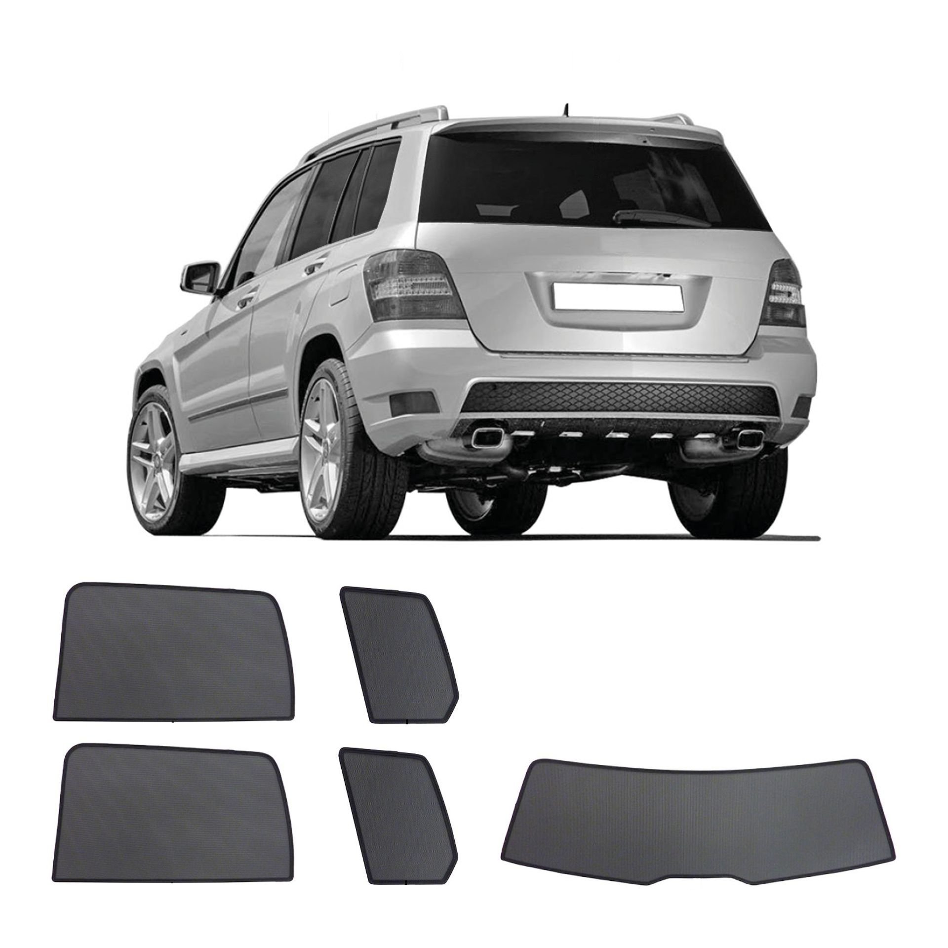 Mercedes GLK sun protection Sonniboy 2008-2015 a Mercedes GLK with an ABC set