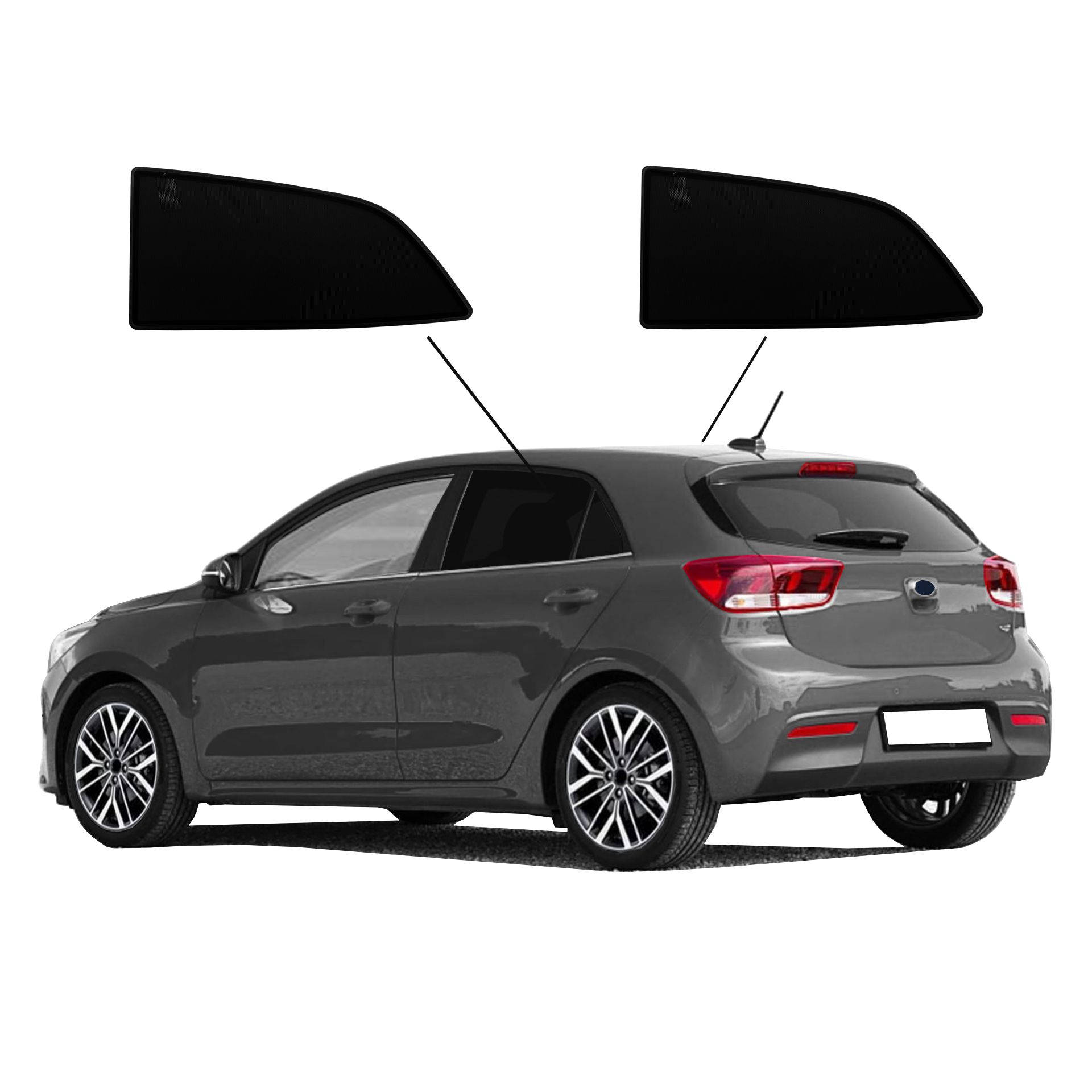 Kia Rio SunClip privacy & sun protection 2017-2023 Door window set 2-piece a Kia Rio with an A set