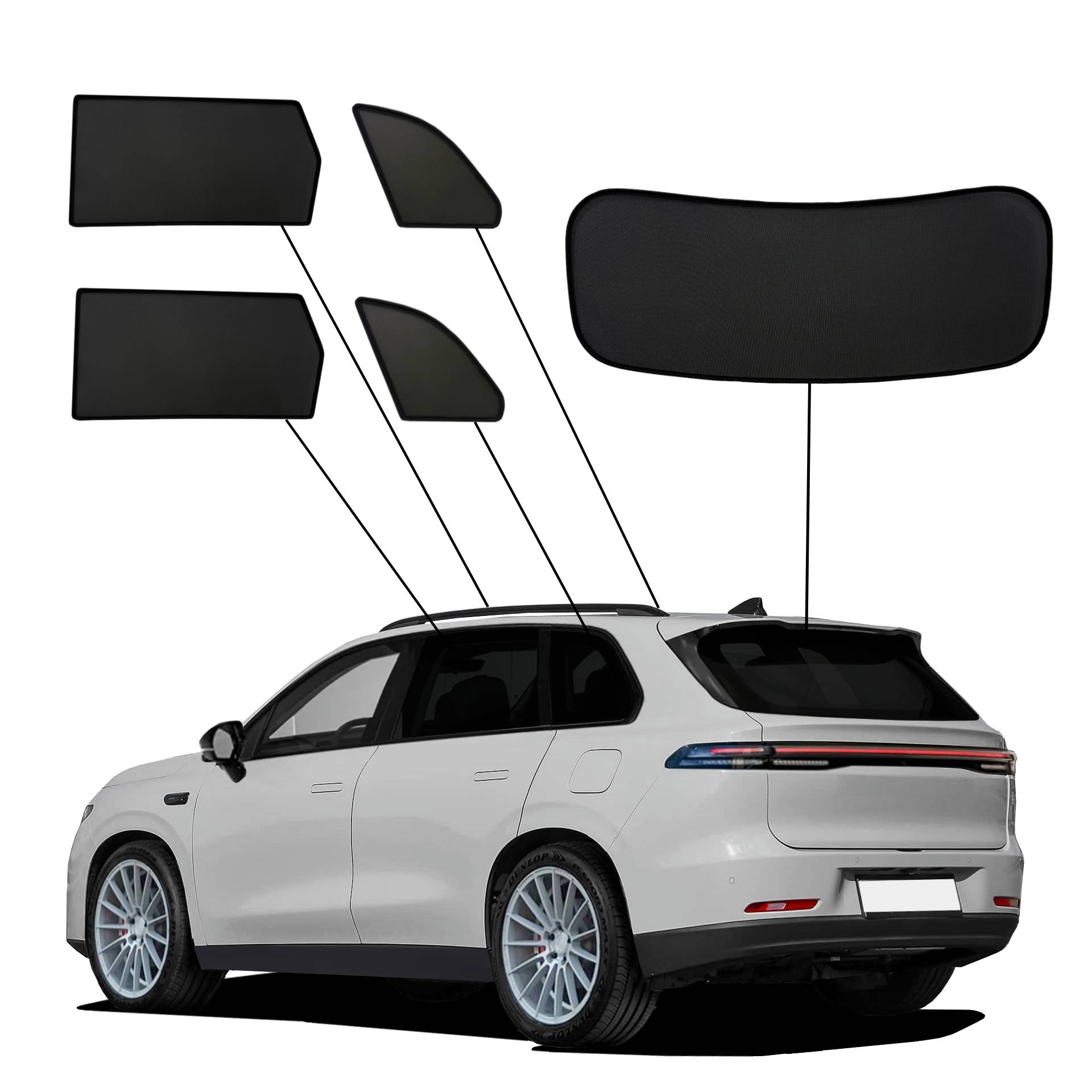 Leapmotor C10 ab 2024 SunClip Sonnenschutz Sichtschutz UV-Schutz Auto Sonnenblende Hitzeschutz Insektenschutz Autoscheibentönung Blendschutz ein Leapmotor C10 mit einem ABC Set