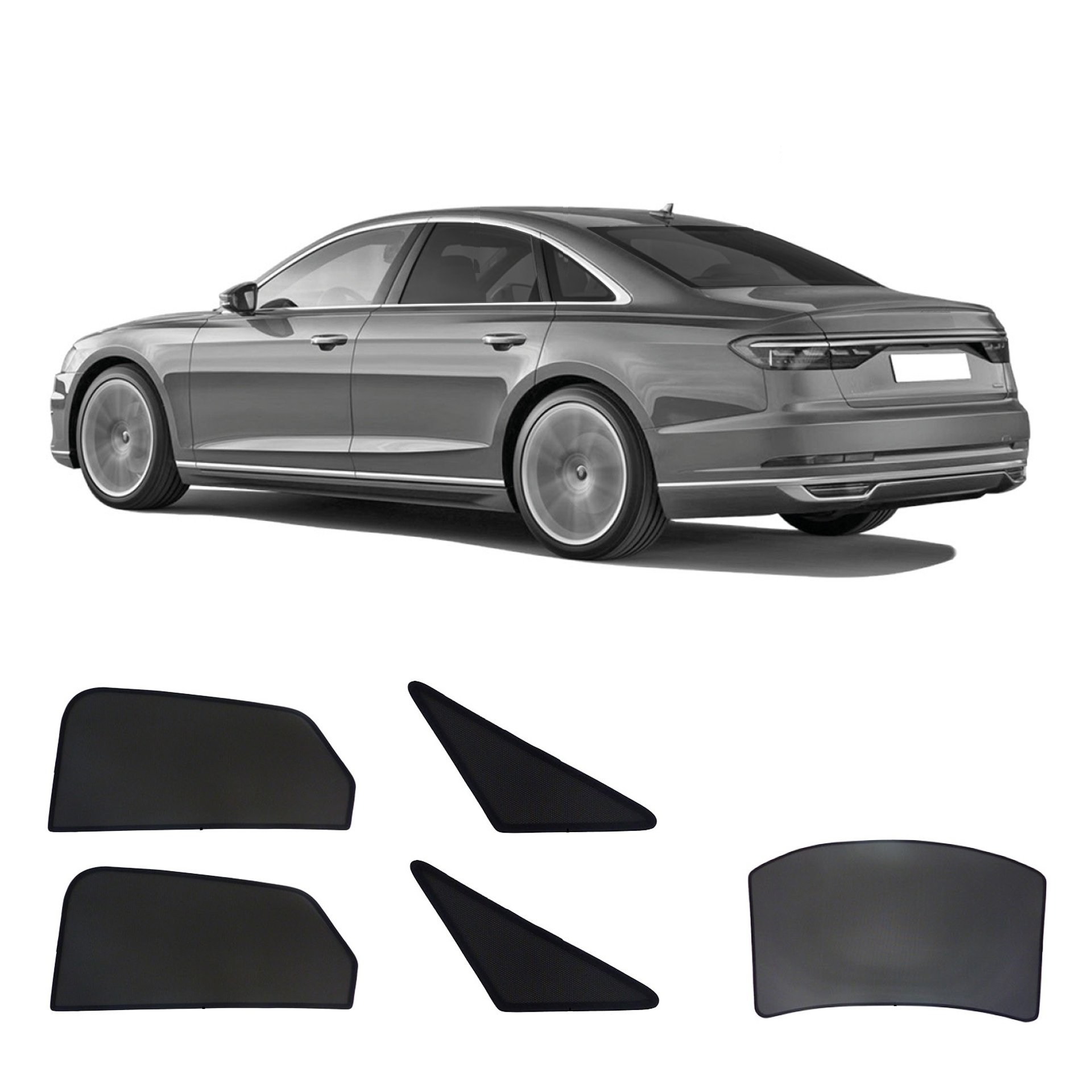 Audi A8 Limousine Auto Sonnenschutz & Sichtschutz Sonniboy 2017- ein Audi A8 mit einem ABC Set
