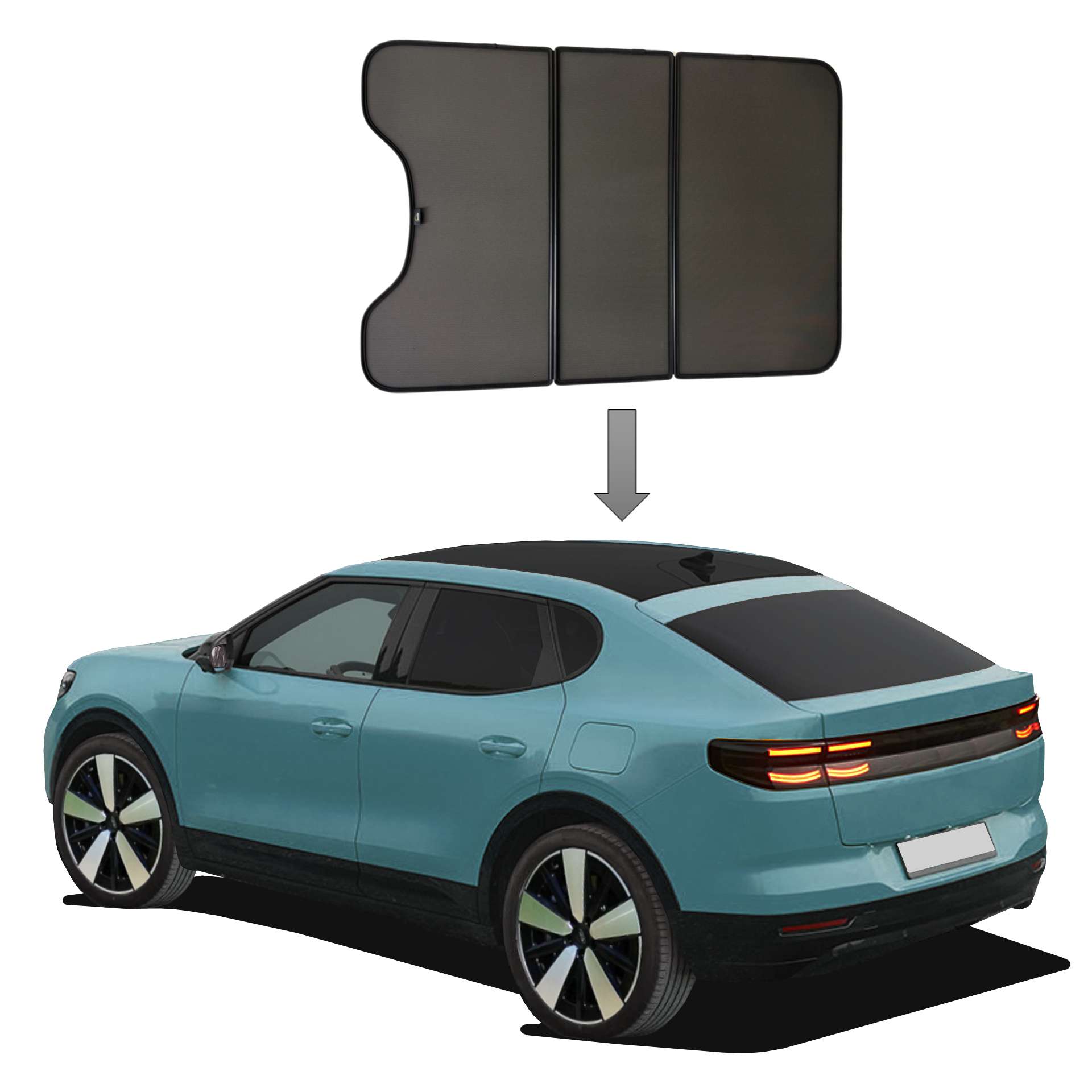 Ford Capri Panoramadach ab 2024 SunClip Auto Sonnenschutz UV-Schutz Auto Sonnenblende Hitzeschutz Autoscheibentönung Lärmdämmung