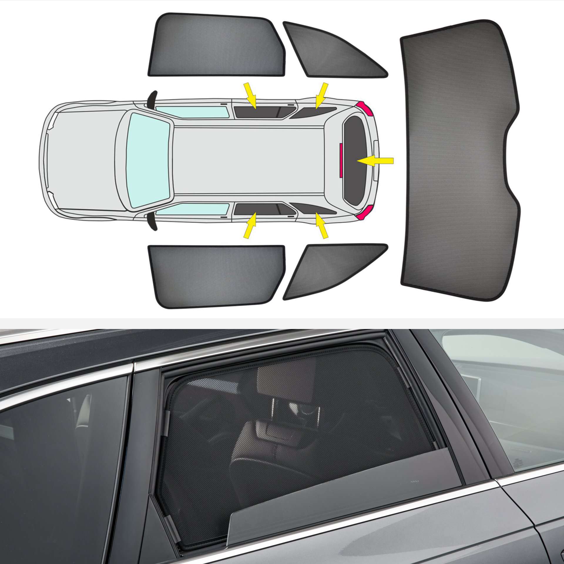 ein ABC Set über einem Auto mit installierten SunClips