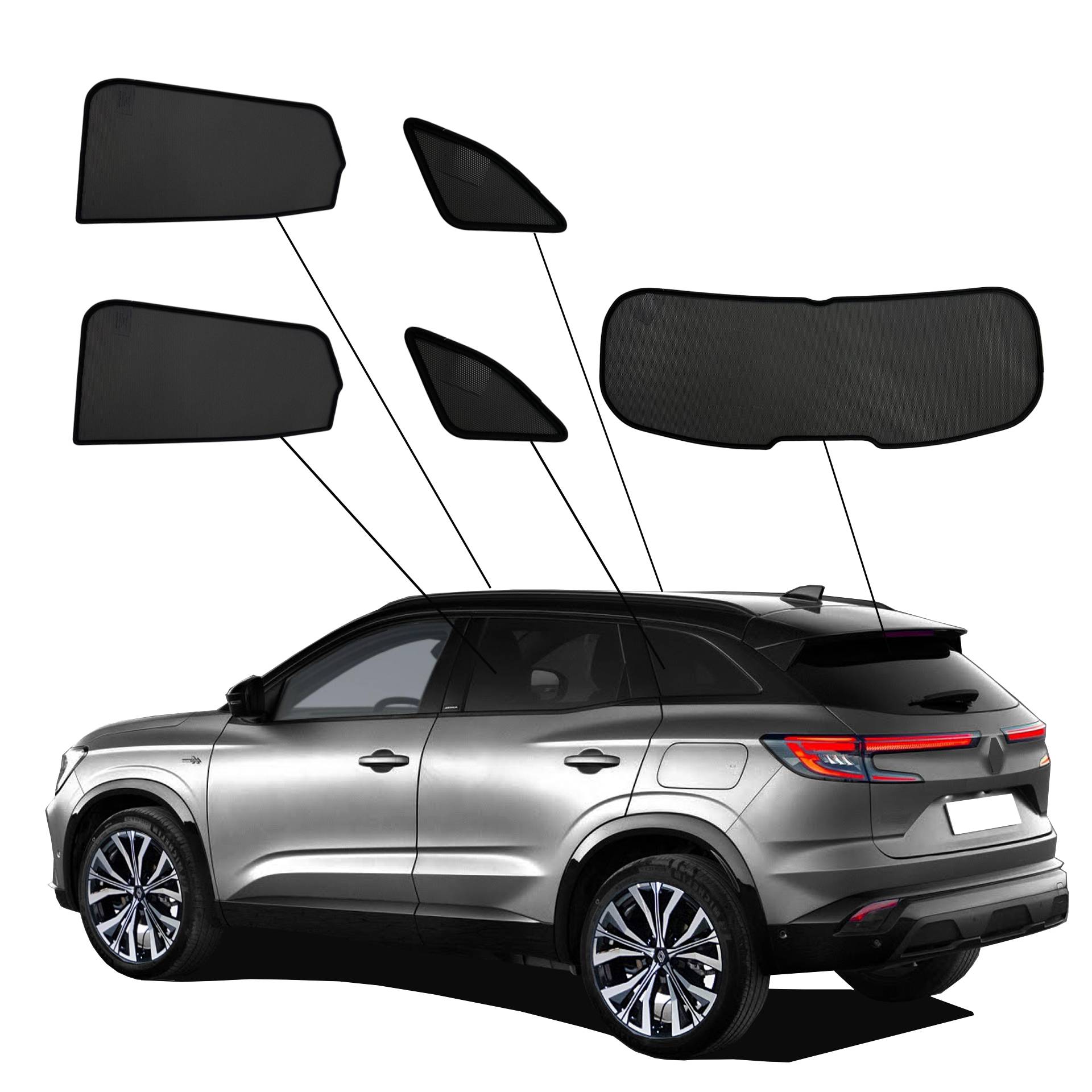 Renault Austral SunClip privacy & sun protection 2022- a Renault Austral with an ABC set