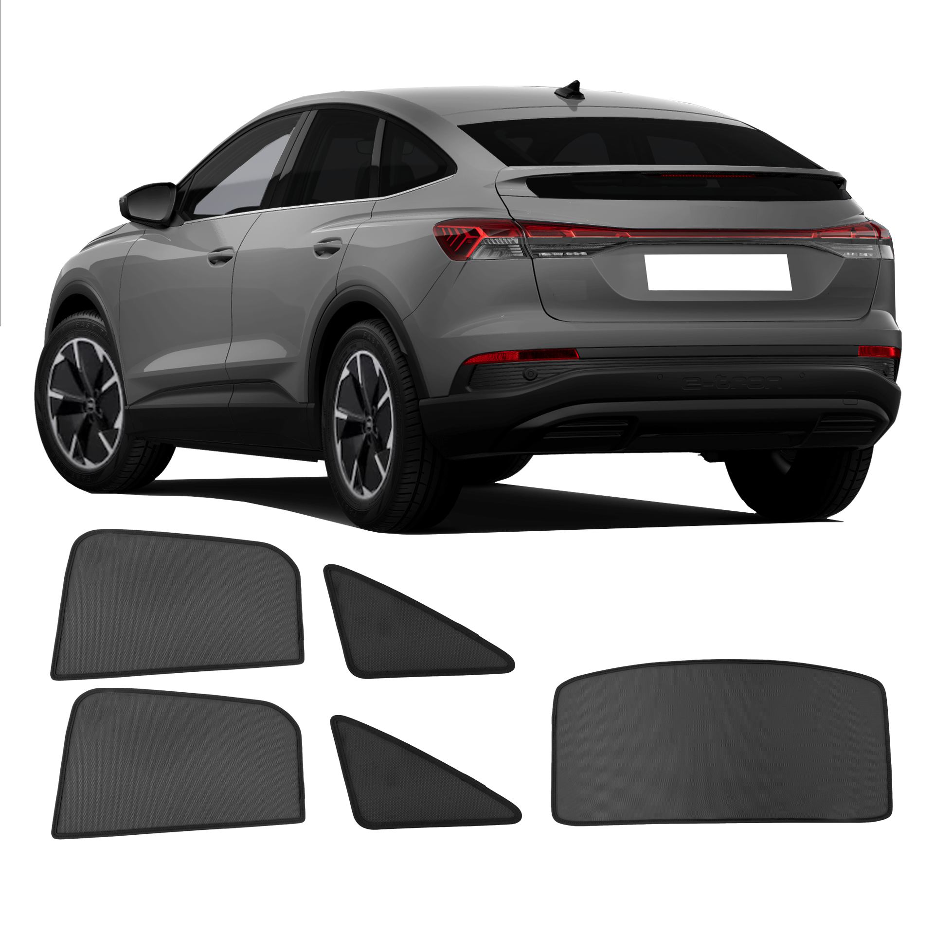 Audi Q4 e-tron sportback sun protection Sonniboy 2021- an Audi Q4 etron with an ABC set