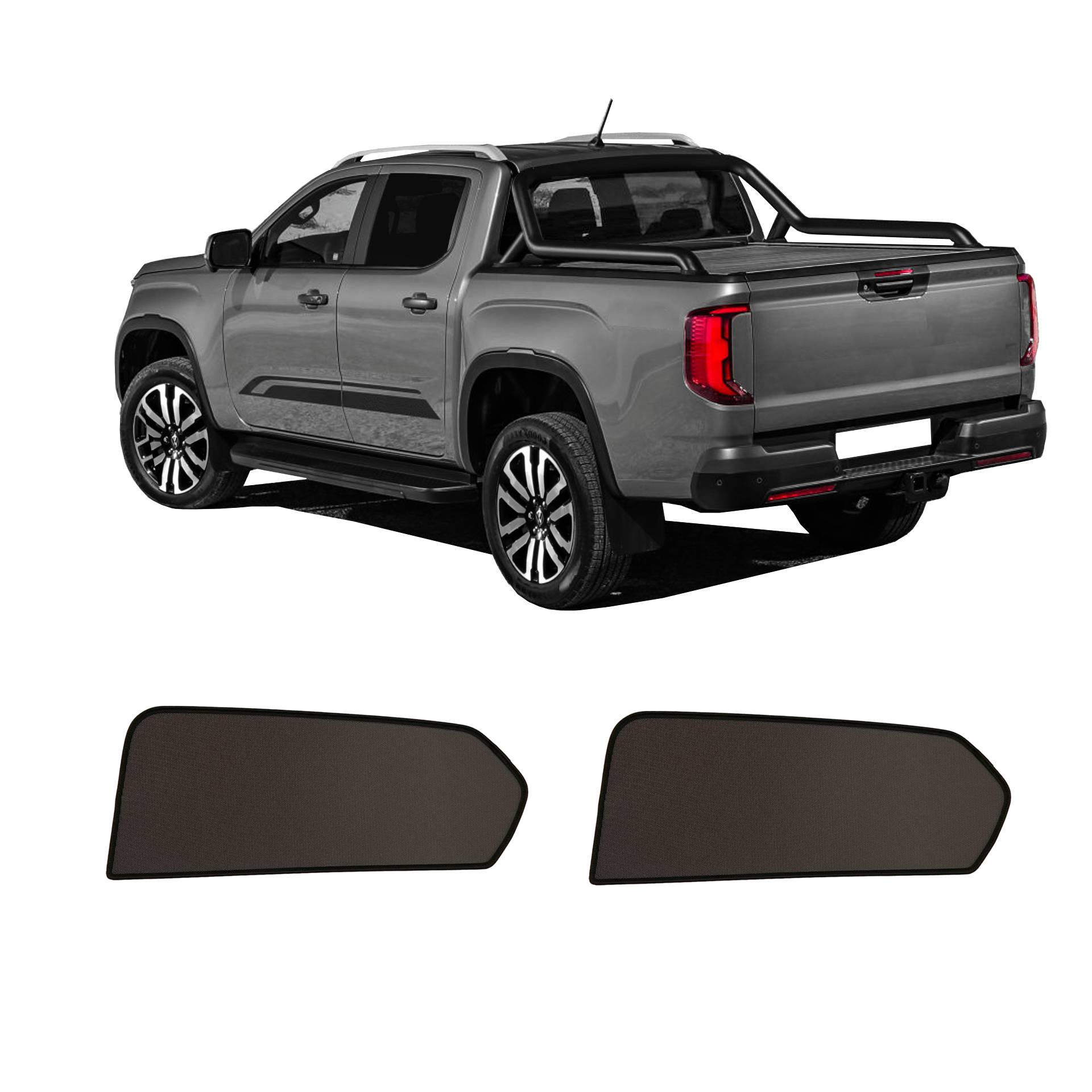 VW Amarok II / Ford Ranger Pick Up rear doors sun protection Sonniboy 2023- a VW Amarok 2 with an A set
