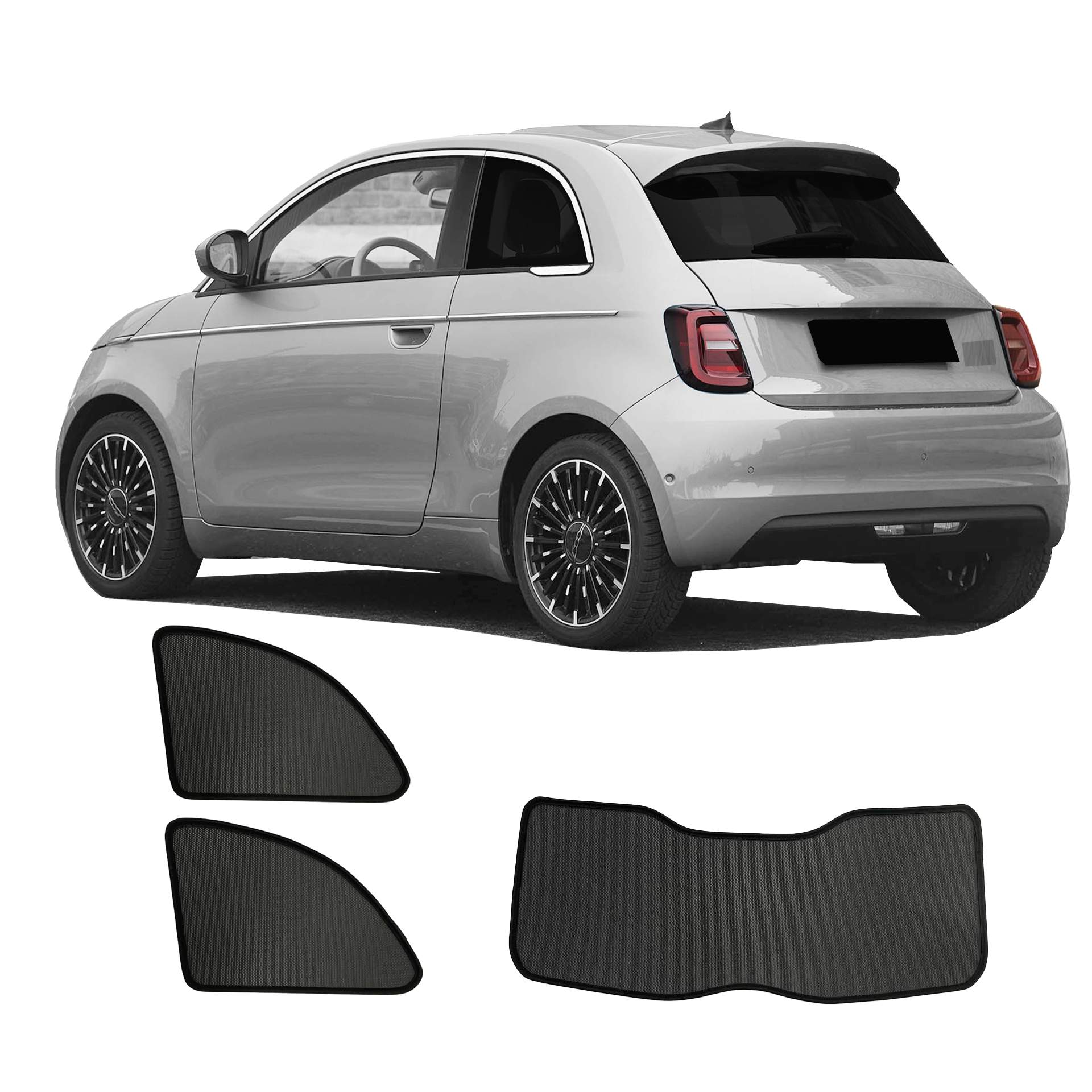a Fiat 500e with an BC set