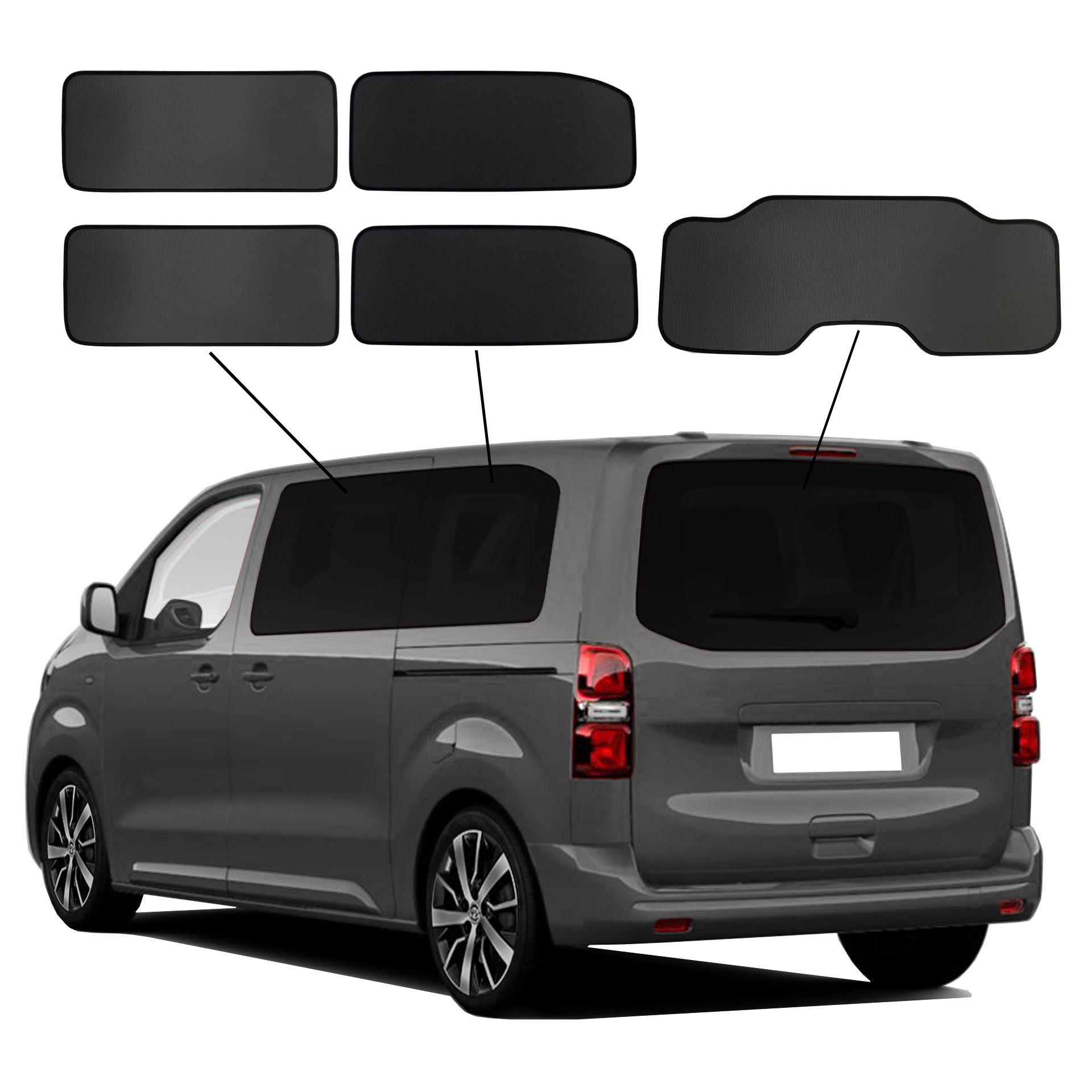 Opel Zafira Life L SunClip privacy & sun protection 2020- an Opel Zafira Life with an ABC set