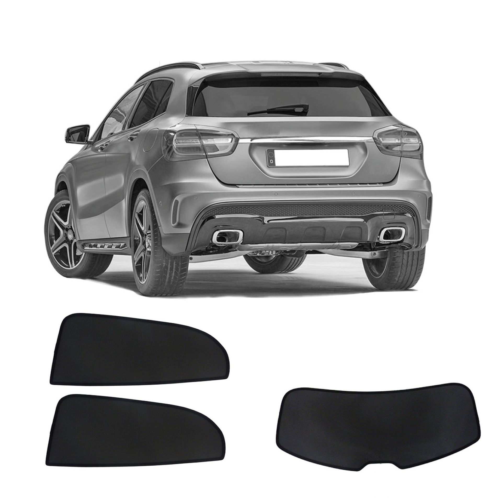 Mercedes GLA Auto Sonnenschutz & Sichtschutz Sonniboy 2013-2020 ein Mercedes GLA mit einem AC Set