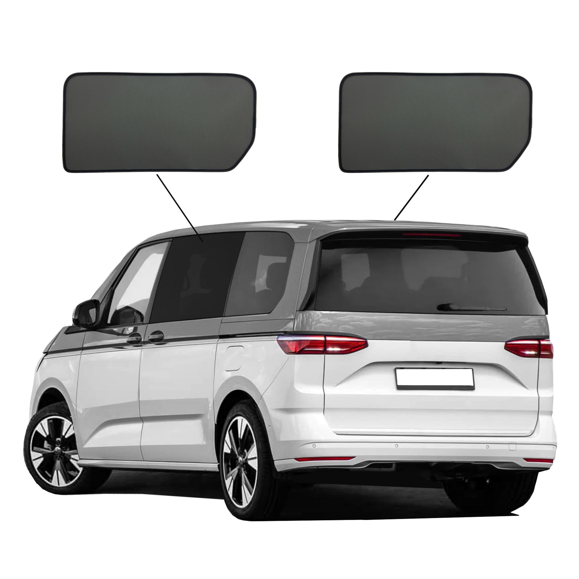VW T7 SunClip Auto Sonnenschutz & Sichtschutz 2021- Türfenster-Set 2-teilig ein VW T7 mit einem A Set