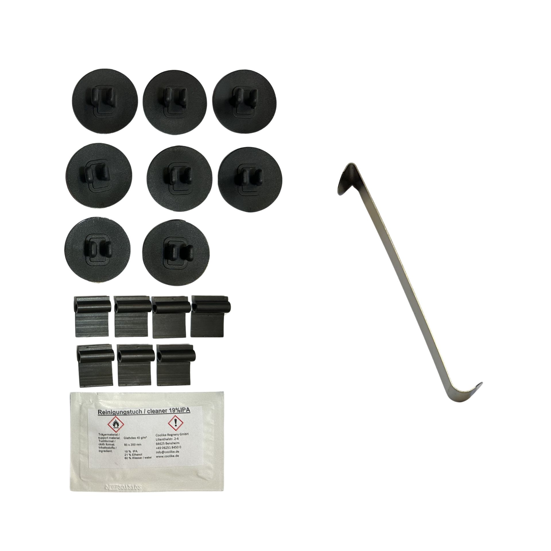 a holder set with installation aid for BMW iX3