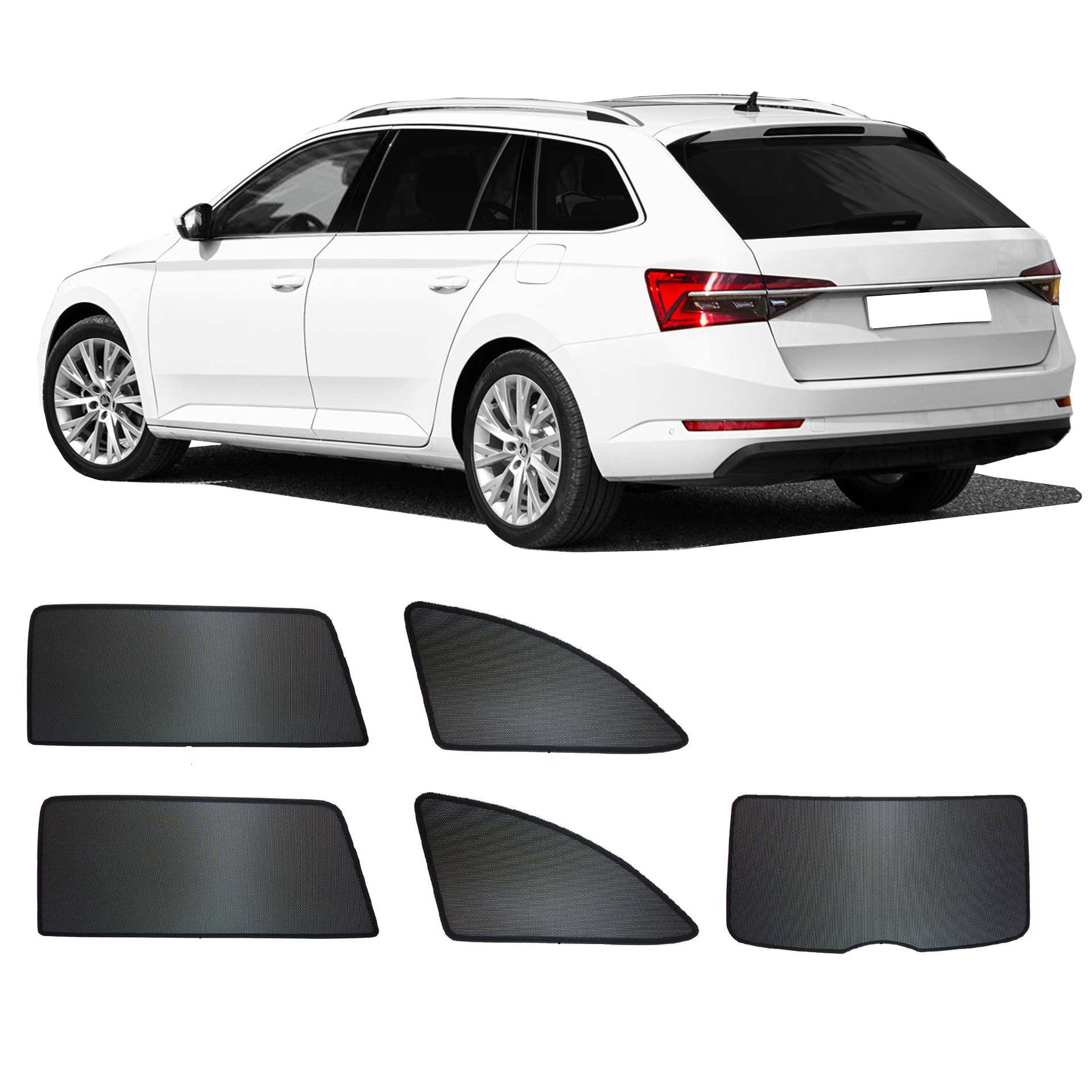 a Skoda Superb 2 station wagon with an ABC set