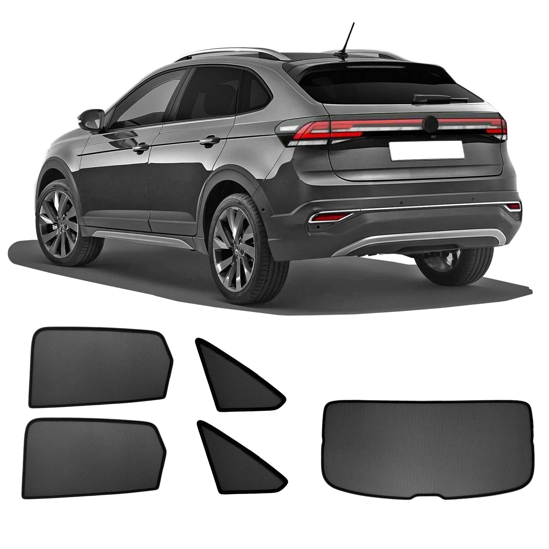 VW Taigo SunClip Auto Sonnenschutz & Sichtschutz 2021- ein VW Taigo mit einem ABC Set