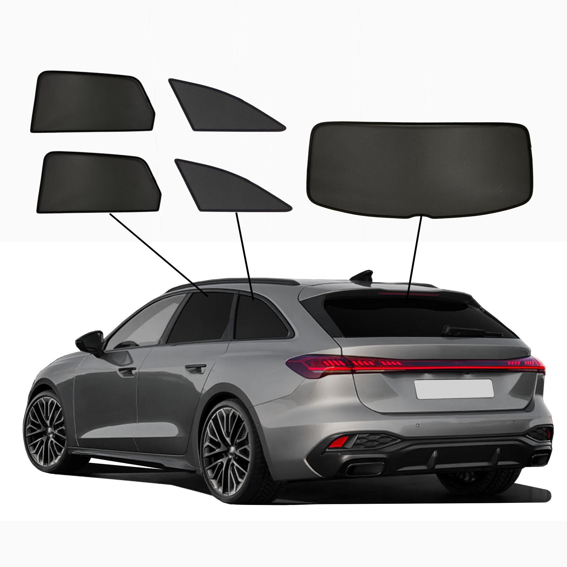 Audi A5 Avant SunClip privacy & sun protection 2024- ein Audi A5 Avant mit einem ABC Set
