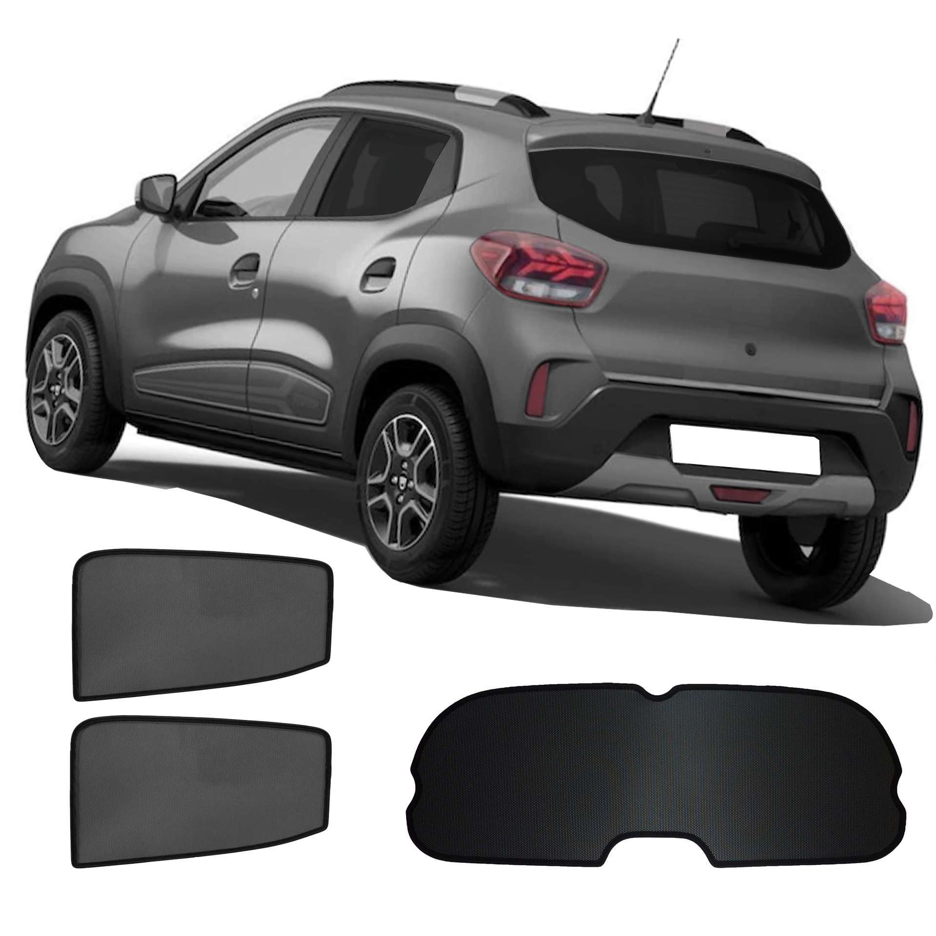 Dacia Spring SunClip Auto Sonnenschutz & Sichtschutz 2020- ein Dacia Spring mit einem AC Set